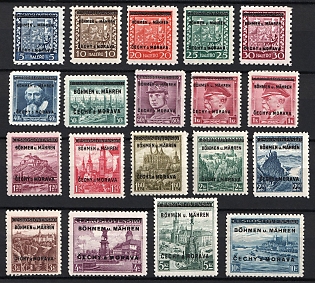 1939 Bohemia and Moravia, German Occupation, Germany, Complete Set