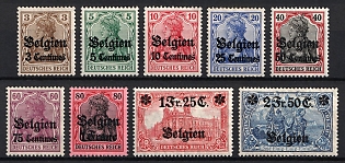 1914 Belgium, German Occupation, Germany, Complete Set