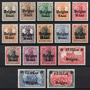 1916-18 Belgium, German Occupation, Germany, Complete Set