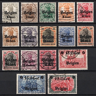 1916-18 Belgium, German Occupation, Germany, Complete Set