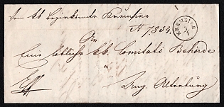 1854 Official Folded Letter from Kremsier (Moravia) to Ung. Altenburg (Hungary), Austria, Waffle Seal