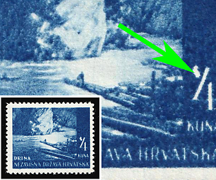 1941 Croatia, NDH, White Dot near '4', Print Error