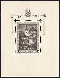 1943 Croatia, NDH, Souvenir Sheet