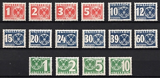 1935 Republic of Austria, Postage Due Stamps, Complete Set