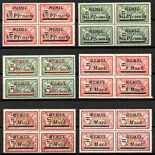 1922 Memel, Germany, Blocks of Four