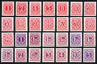 1949 Republic of Austria, Postage Due Stamps, Complete Set