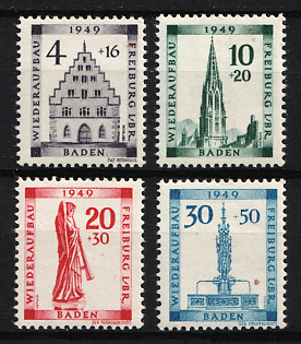 1949 Baden, French Zone of Occupation, Germany, Complete Set
