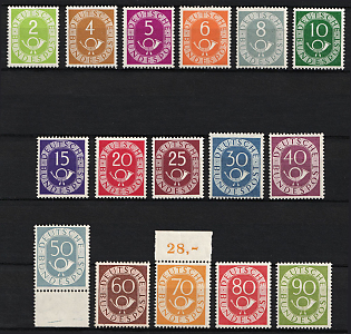 1951 German Federal Republic, Germany, Complete Set