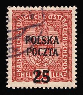 1919 25h on 80h Lesser Poland, 'Poczta Polska' Overprint, Certificate