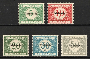 1920 Malmedy, Belgium, German Occupation, Germany, Postage Due, Complete Set