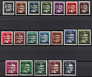 1945 Losenstein Local Issue, Austria, Overprint on Hitler's head, Complete Set
