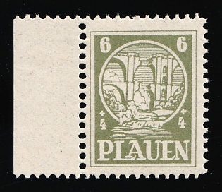 1945 6pf Plauen (Vogtland), Germany Local Post, Margin