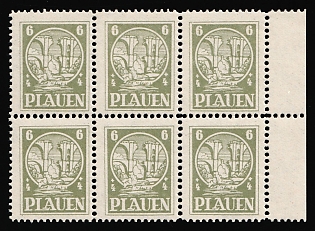 1945 6pf Plauen (Vogtland), Germany Local Post, Block, Margin