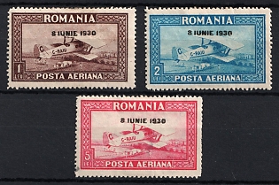 1930 Romania, Airmail, '8 IUNIE 1930' Overprint, Complete Set