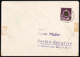 1945 Strausberg (Berlin), Germany Local Post, Unofficial Issue, Cover from Strausberg to Berlin franked with 60pf