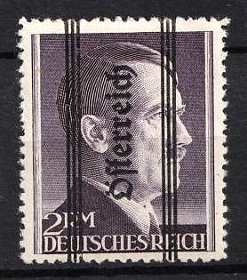 1945 2rm Graz Local Issue, Austria, Overprint on Hitler's head, Type I