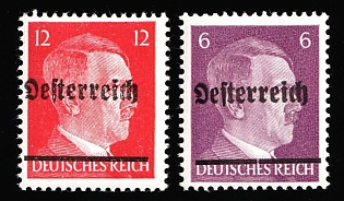 1945 Scheibbs Local Issue, Austria, Overprint on Hitler's head