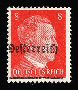 1945 8pf Scheibbs Local Issue, Austria, Overprint on Hitler's head