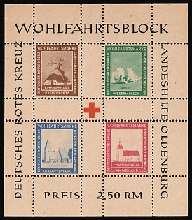 1948 Oldenburg, Germany Local Post, Unofficial Issue, Souvenir Sheet