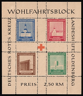 1948 Oldenburg, Germany Local Post, Unofficial Issue, Souvenir Sheet