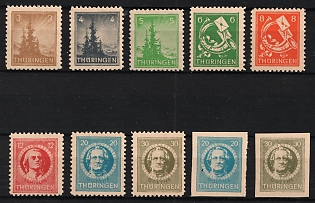 1946 Thuringia, Soviet Russian Zone of Occupation, Germany, Complete Set