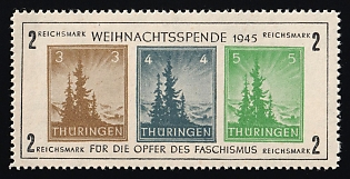 1945 Thuringia, Soviet Russian Zone of Occupation, Germany, Souvenir Sheet
