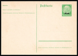 1940 Alsace, German Occupation, Germany, 5pf Postal Stationery Postcard, Mint