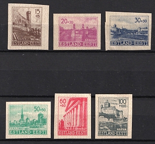 1941 Estonia, German Occupation, Germany, Complete Set, Imperforate