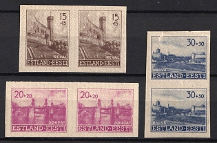1941 Estonia, German Occupation, Germany, Complete Set, Pairs, Imperforate