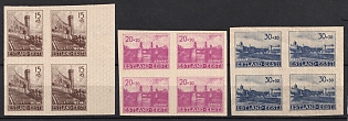 1941 Estonia, German Occupation, Germany, Complete Set, Blocks of Four, Imperforate