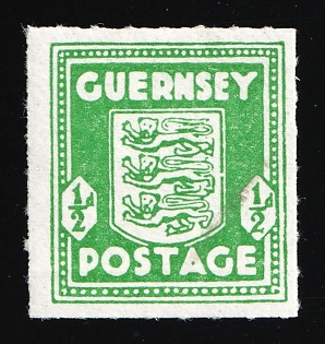 1941 0.5p Guernsey, German Occupation, Germany, Emerald-green Color