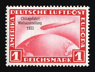 1933 1m Third Reich, Germany, Airmail, Signed