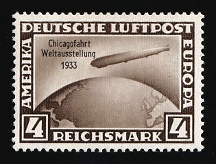 1933 4m Third Reich, Germany, Airmail, Signed