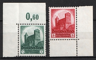 1934 Third Reich, Germany, Complete Set, Corner Margins, Plate Number