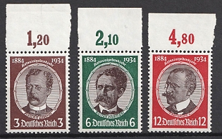 1934 Third Reich, Germany, Margins, Plate Numbers
