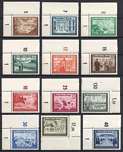 1939 Third Reich, Germany, Complete Set, Corner Margins, Plate Numbers
