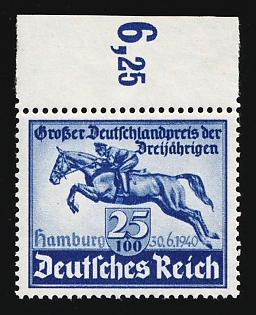 1940 25pf Third Reich, Germany, Complete Set, Margin, Plate Number