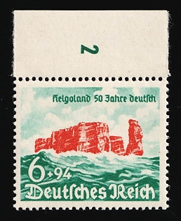 1940 6pf Third Reich, Germany, Complete Set, Margin, Plate Number