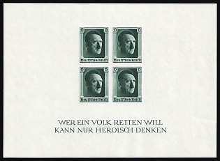 1937 Third Reich, Germany, Souvenir Sheet