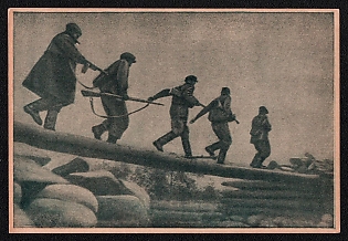 1943 'Leningrad Oblast. Behind Enemy Lines. No Place is Impassable for Partisans' Soviet Union, WWII, Military, Picture Postcard