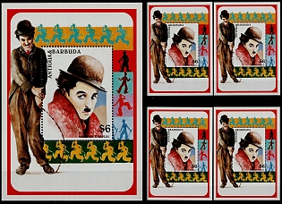 1997 Charlie Chaplin, Antigua and Barbuda, Souvenir Sheets