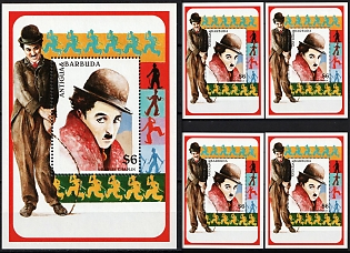 1997 Charlie Chaplin, Antigua and Barbuda, Souvenir Sheets