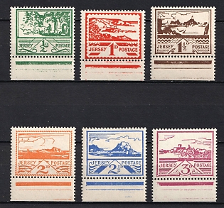 1943-44 Jersey, German Occupation, Germany, Complete Set, Margins, Control Strips