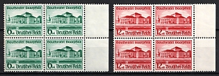 1938 Third Reich, Germany, Blocks of Four, Complete Set, Margins