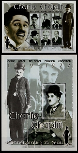2002 Charlie Chaplin, Antigua and Barbuda, Souvenir Sheets
