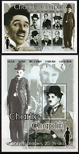 2002 Charlie Chaplin, Antigua and Barbuda, Souvenir Sheets