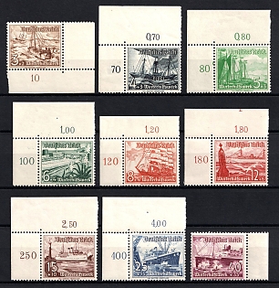 1937 Third Reich, Germany, Complete Set, Corner Margins, Plate Numbers