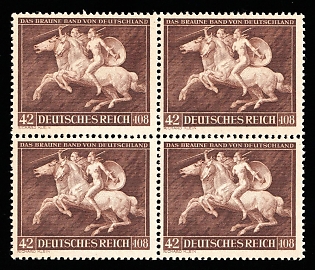 1941 42pf Third Reich, Germany, Block of Four, Complete Set