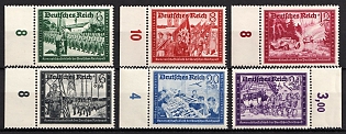 1941 Third Reich, Germany, Complete Set, Corner Margins, Plate Numbers