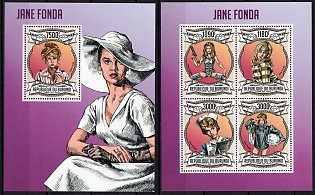 2013 Famous People: Jane Fonda, Burundi, Souvenir Sheets